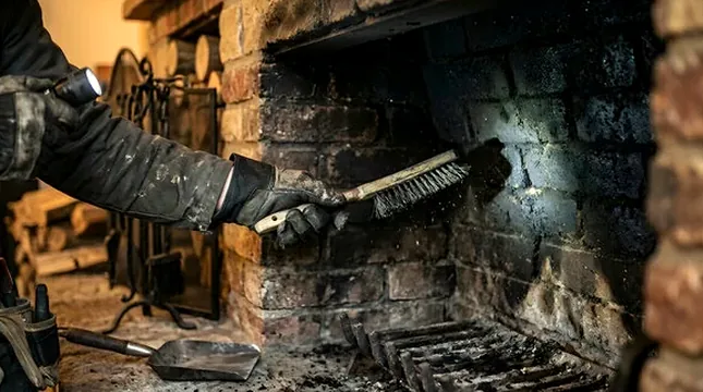 Sweeping a firebox in Upper Arlington